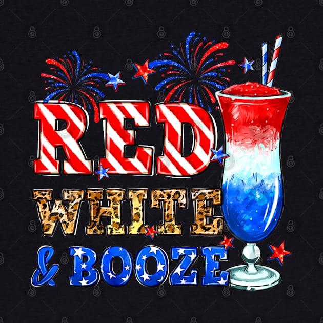 Red White &amp; Booze Summer Funny Drinking 4th of July USA by fatmehedo8